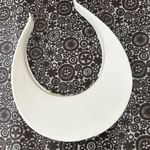 Vintage Pebble Beach Visor Plastic White And Gold Golf 80s - Picture 5 of 9